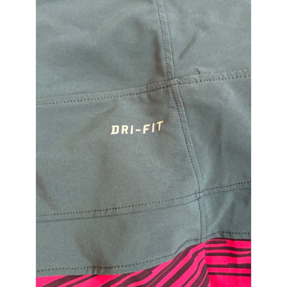 Nike Skort Women Medium Teal Pink Striped Pleated Dri-FIT Athletic Tennis Skirt - Picture 6 of 7